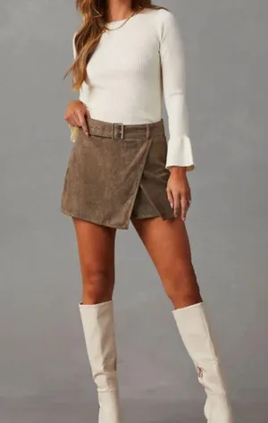 VICI | Kanesha Belted Suede Skirt thumbnail 6