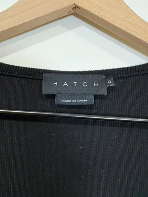 🌟 Hatch 🌟 The Softest Rib Nursing Maternity Henley Black Sz 0 Xs thumbnail 5