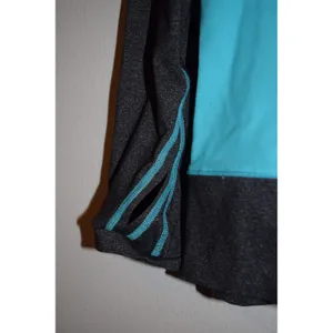 Lululemon Long Sleeve Athletic Top Women‎ Gray Turquoise Thumbhole Size 10 thumbnail 4