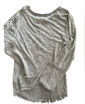 We The Free Free People Be My Baby Long Sleeve Knit Top Size Large Gray Neutral Minimalist thumbnail 3