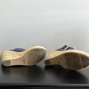 Charming Charlie Blue‎ Wedge Sandals Sz 6 thumbnail 8