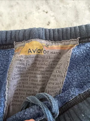 Aviator Nation Navy and Dark Blue Retro Stripe Logo Track Joggers thumbnail 4