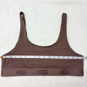 UGG Mauve‎ Brown Logo Elastic Scoop Bralette Size XL NEW thumbnail 7