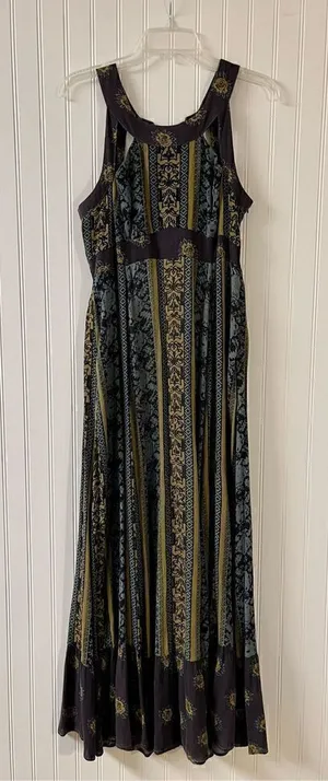 Free People maxi dress ties up back sz 8 thumbnail 1