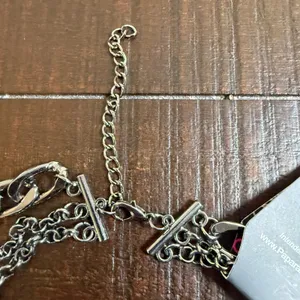 Paparazzi Multi Layered Gunmetal Chain Necklace Rhinestone Hammered Statement thumbnail 8