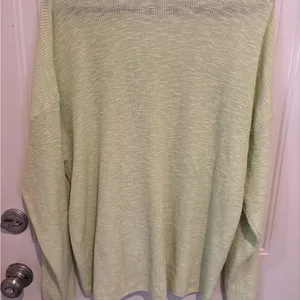 FP Beach slightly sheer light lime green sweater size M used. thumbnail 3
