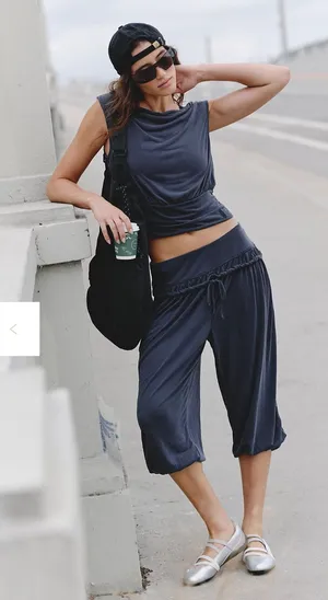 Free People Downtown Sandwashed Pants Jogger Washed Black Small thumbnail 1