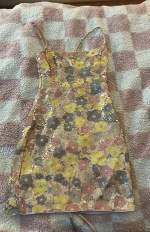 Windsor Dress Mini Sequin Gold thumbnail 1