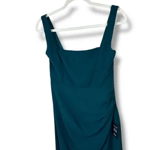 NEW Lulus Glamorous Disposition Emerald Green Square Neckline Ruched Maxi Dress thumbnail 6