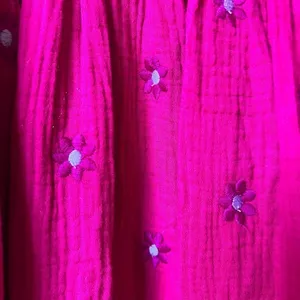 Amazon FP maxi dress embroidered dahlia puff sleeves smock floral magenta midi thumbnail 9