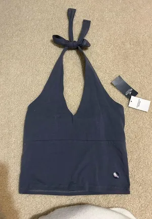 Hollister Navy Halter Top thumbnail 1