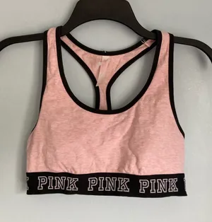 Victoria's Secret PINK Sports Bra Small Pink and Black Activewear Sportswear thumbnail 1