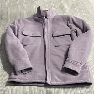 Aritzia Light Purple Quilted Fleece Jacket thumbnail 1