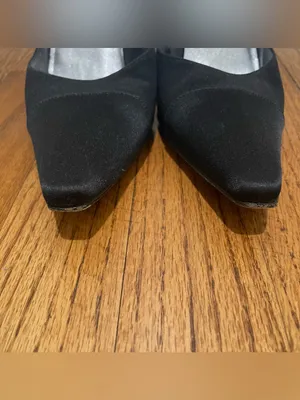 Stuart Weitzman Satin Pointed Toe Pumps Black Womens Size 7B Stiletto Heels thumbnail 5