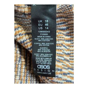 ASOS Design Space Dye‎ Knit Maxi Dress Women Size 14 Brown Long Sleeve Side Slit thumbnail 8