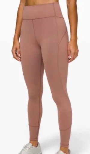 Lululemon In Movement Tight Women Size 2 Mauve Excellent High Rise Leggings‎ thumbnail 1