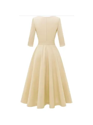 NEW Vintage Tea Dress Cocktail Midi 3/4 Sleeves w/ Pockets 3X thumbnail 4