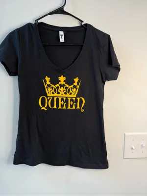 Next Level Apparel Black V-Neck Tee with Yellow Detail thumbnail 2