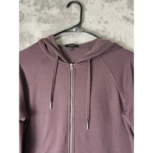 Quince Women's SuperSoft Fleece Full-Zip Up Hoodie Dried Fig Purple XS thumbnail 2