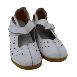 Unbranded Mary Jane Flats Women 39 White Good Perforated Leather Low Wedge Strap thumbnail 1