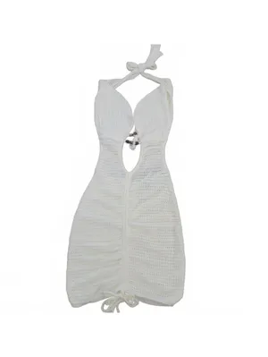 Outcast Alia Mini Dress Crochet Coastal Beach Vacation White Women's XXS/XS NWT thumbnail 2