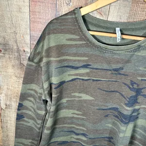 Z Supply XS Camo Weekender Pullover Sweatshirt Baby French Terry Distressed thumbnail 4