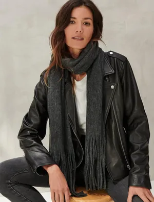 Lucky Brand Gray Fringe Scarf thumbnail 1
