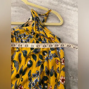 Buenos Ninos Tropical Floral Jumpsuit Red Cropped Wide Leg Spaghetti Strap thumbnail 5