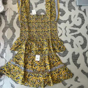 Jennifer and Grace Yellow Floral Tiered Printed Ruffle Sleeve Top & Skirt Set L thumbnail 1