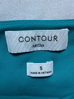 Aritzia Contour Square Neck Teal Top Short Sleeve Size Small thumbnail 3