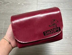 Peanuts snoopy burgundy red faux leather crossbody bag thumbnail 1