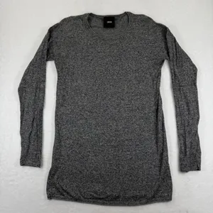 ASOS‎ Womens Gray Marl Long Sleeve Cotton T-Shirt Crew Neck Size Medium 02807490 thumbnail 1
