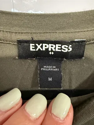 Basic Olive‎ Green Express soft Crewneck Tee thumbnail 2