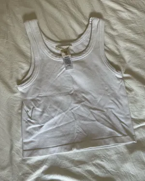 Happily grey basic white tank Size M thumbnail 1