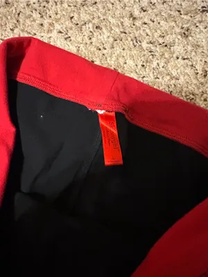 Skinny Girl Black Wide-Leg Yoga Pants Flare Leggings with Red Waistband thumbnail 3