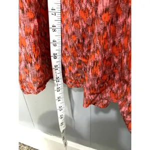 Joie Red Tea Rose Printed Bondi Tiered Cotton Summer Boho Midi Dress XL thumbnail 6