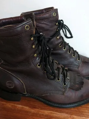 Double-H Women's Sz 8.5 Ladies Lacer Leather Work Boots Western Cowgirl 9300 thumbnail 7