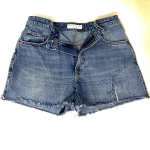 Topshop high rise a-line denim shorts sz 8 thumbnail 2