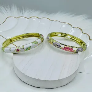 Flower Enamel Cloisonne Bracelet Bangle Bundle thumbnail 8