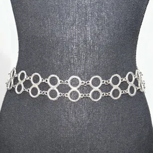 Source Unknown Silver Double-Row Circle Link Chain Belt thumbnail 3