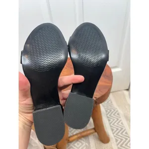 STEVE MADDEN Irene Sandals Size 5.5M Black Patent Leather Block Heel Classic thumbnail 6