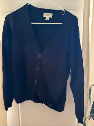 Ann Taylor Loft Black Cardigan Sweater Womens Button Down Long Sleeve Size XL thumbnail 1