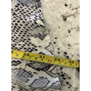 Anthropologie Pilcro Snake Print Button Up Shirt Top Tunic Sz Large Gray Modern thumbnail 6