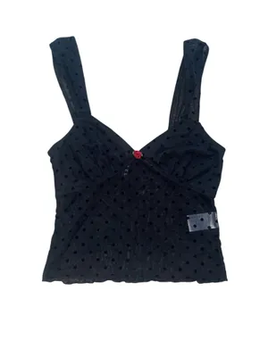 Motel rocks black polka dot tank top thumbnail 2