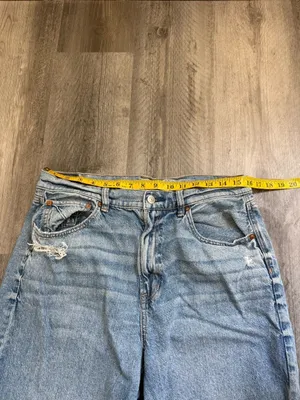 American Eagle Highest Rise Baggy Straight Jeans Destroyed 14 Strigid thumbnail 12