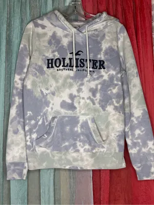 Hollister Tie-Dye Pullover Hoodie - Light Blue/White thumbnail 1
