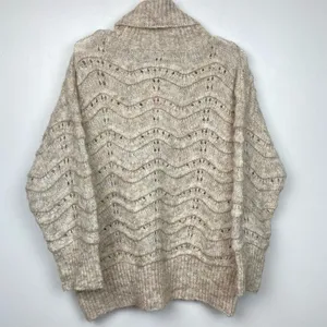 NWT * Nordstrom Oversized Chunky Longline Knit Cowl Neck Sweater in Oatmeal S/M thumbnail 9