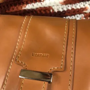 90s Vintage Y2K 2000s Brown black rectangular leather shoulder hand bag purse office siren corporate core #gothic #whimsygoth thumbnail 3