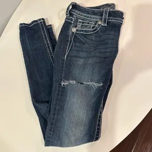 Miss Me Blue Indigo Skinny‎ Denim Jeans Whiskered Distressed Y2K Casual thumbnail 5