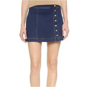 Free People Denim button down mini skirt size 4 thumbnail 3